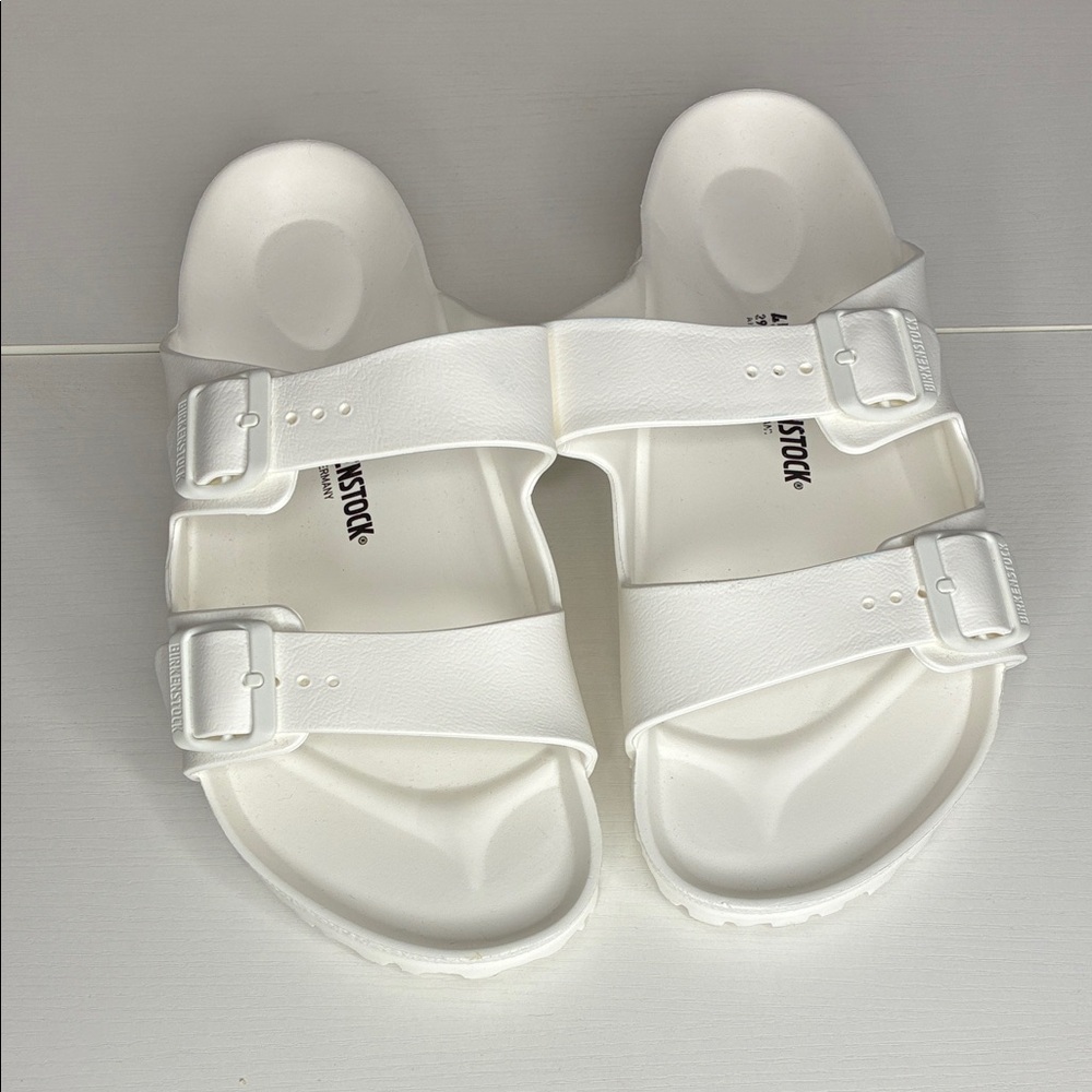 Birkenstock White Two-Strap EVA Slide Sandals